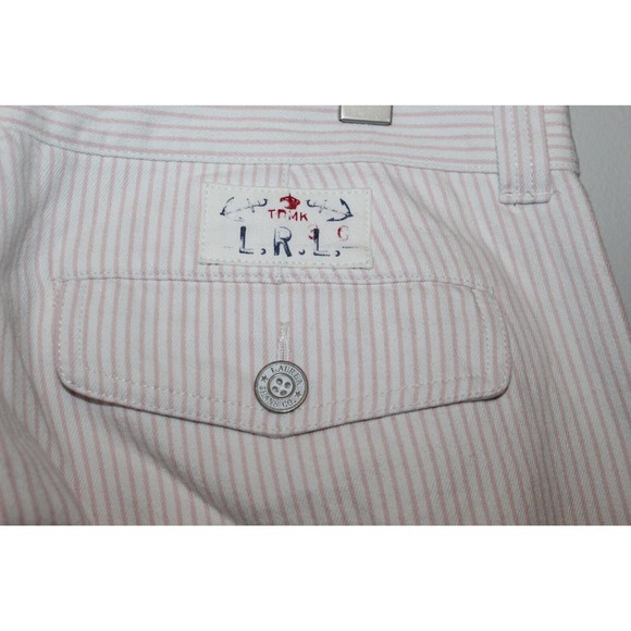 NWT Lauren Jeans Co Striped Wide Leg Trouser Denim Jean Pink Plus Size 14 H14626 - Picture 7 of 12